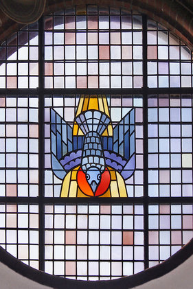 Rundes Kirchenfenster in der St.-Matthäi-Kirche