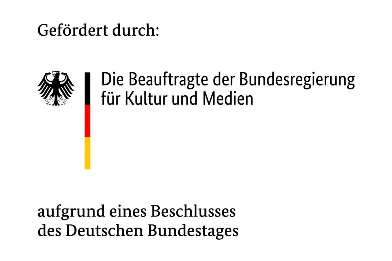 Das Logo der Beauftragte der Bundesregierung für Kultur und Medien- Schwarze Schrift auf weißem Grund.