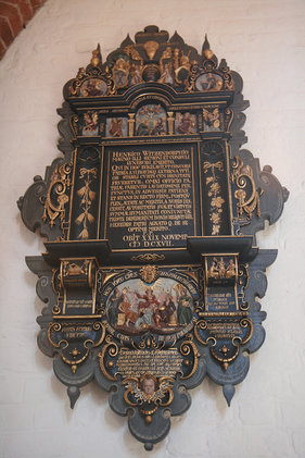 Epitaph an der Wand in St.-Clemens-St.-Katharinen Seedorf