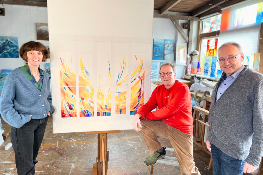 Drei menschen in einem Atelier - Copyright: Mathias Stanierowski