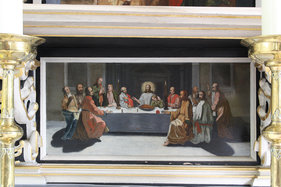 Ein Gemälde des letzten Abendmahls in St. Laurentius Ziethen