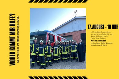 Feuerwehrmänner und Auto - Copyright: Andrea Kloke
