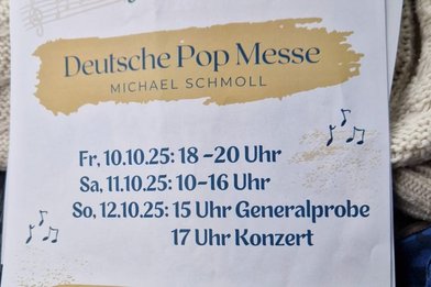 Konzerteinladung für ein Mitsingprojekt 'Deutsche Pop Messe' - Copyright: Johanna Taube
