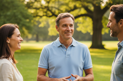 Unterhaltung im Park von drei Personen - Copyright: Felipe Axt (ChatGPT)
