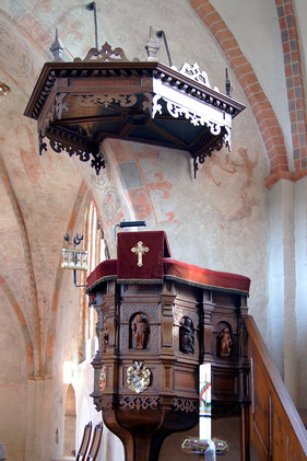 Die Kanzel der Kirche in Behlendorf 