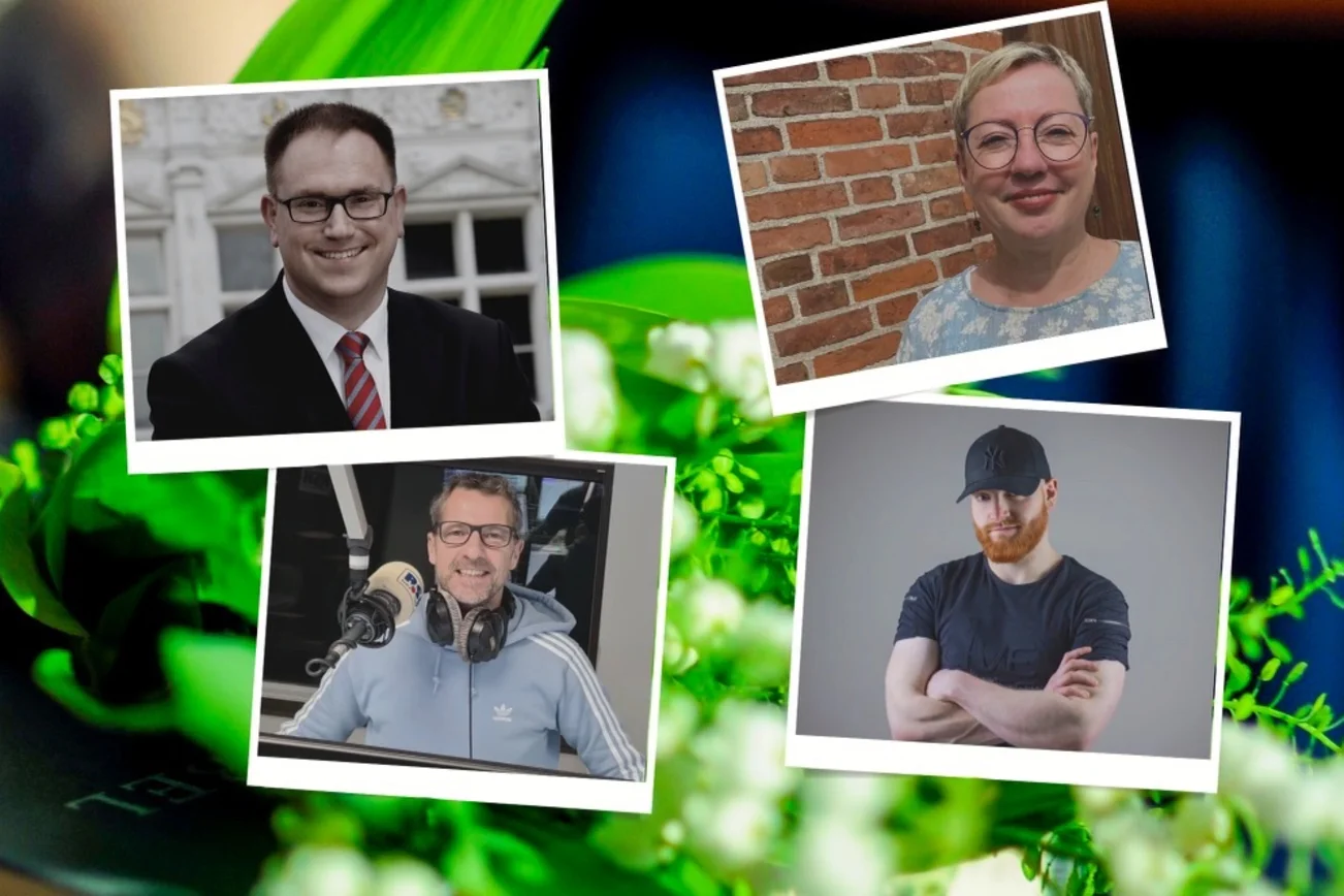 Eine Collage von Lübecker Persönlichkeiten. 