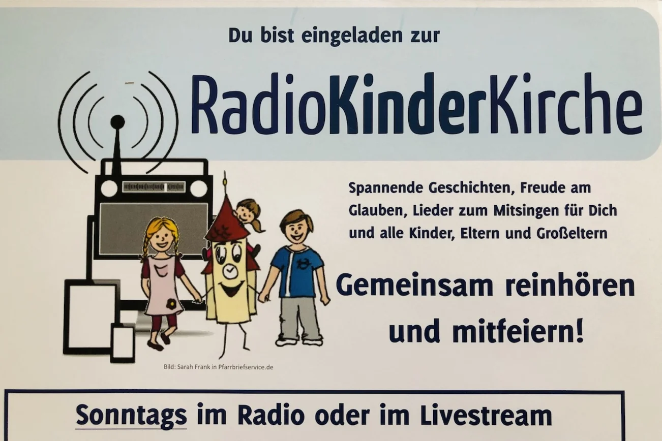 Ein Plakat der Radiokinderkirche.