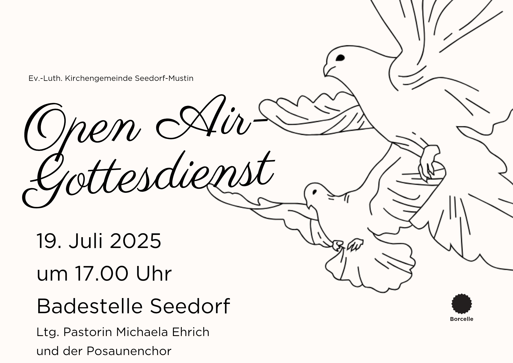 Open-Air-Gottesdienst an der Badestelle in Seedorf am 19.07.2025