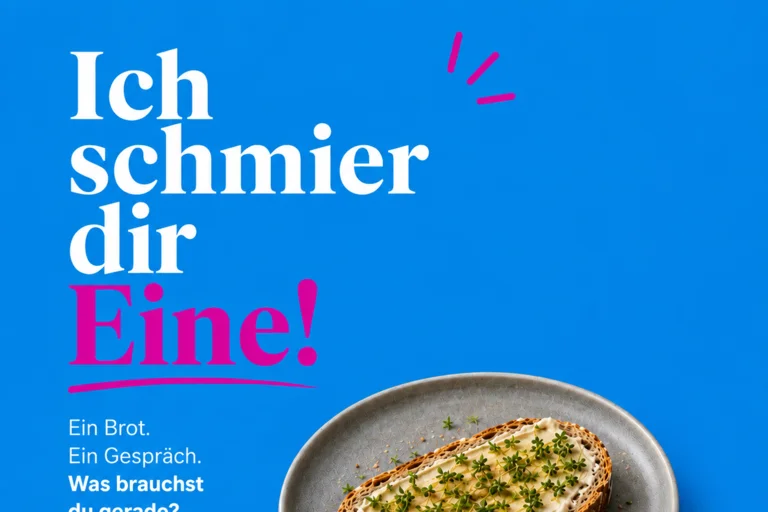 Ein geschmiertes Butterbrot mit Kresse