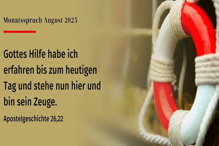 Rotweißer Rettungsring auf braunem Grund