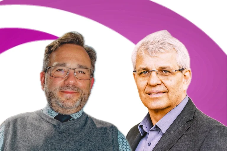 Collage von zwei Menschen