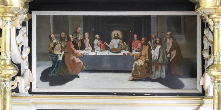 Ein Gemälde des letzten Abendmahls in St. Laurentius Ziethen