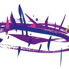 Abbildung vom Dornenkrone in lila Farbtönen