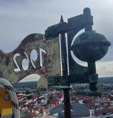 Blick auf Turmarbeiten an St. Petri Lübeck 