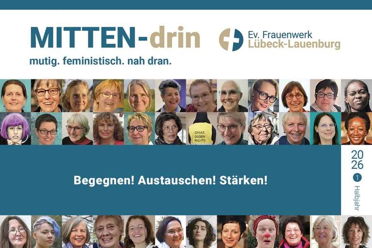Frauenbilder und Schrift Mitten-drin