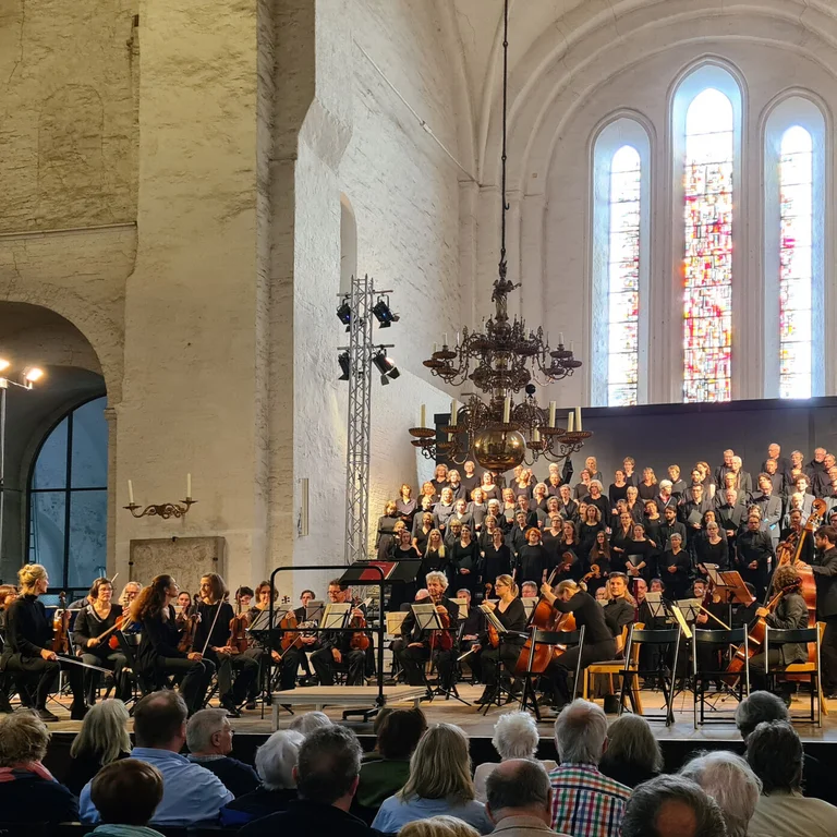 Der Chor singt im Dom zu Lübeck.